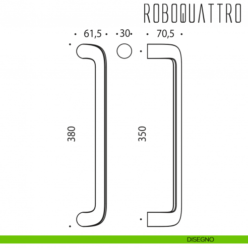 Maniglione per porta Roboquattro Colombo Design zancato ID46 A disegno