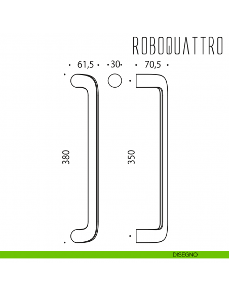 Maniglione per porta Roboquattro Colombo Design zancato ID46 A disegno