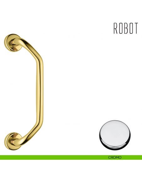 Maniglione per porta Robot Colombo Design zancato CD16 A cromo