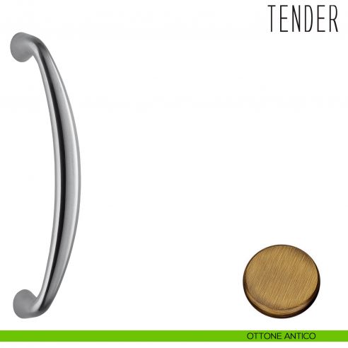 Maniglione per porta Tender Colombo Design zancato MG16 ottone antico