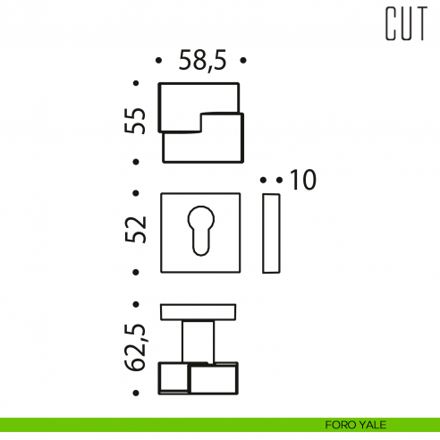 Pomello per porta Cut girevole Colombo Design foro yale