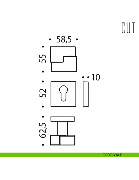 Pomello per porta Cut girevole Colombo Design foro yale