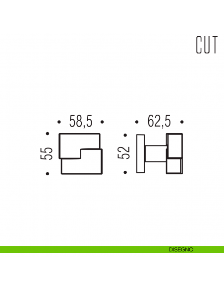 Pomello per porta Cut fisso Colombo Design disegno