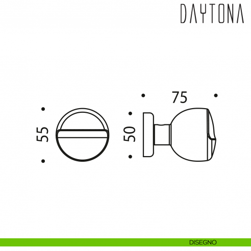 Pomello per porta Daytona fisso Colombo Design disegno