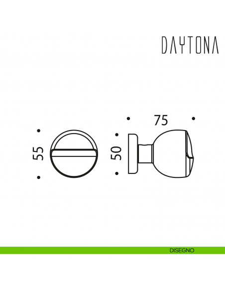 Pomello per porta Daytona fisso Colombo Design disegno