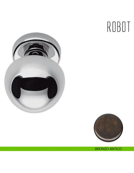 Pomolo per porta Robot girevole Colombo Design bronzo antico