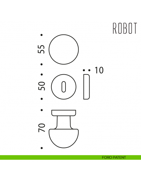 Pomolo per porta Robot girevole Colombo Design foro patent