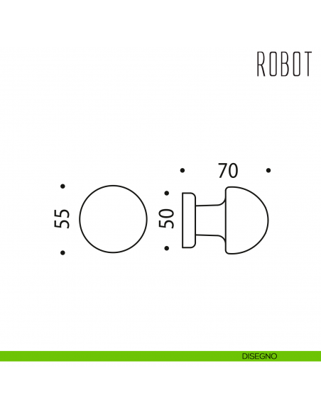 Pomolo per porta Robot fisso Colombo Design disegno