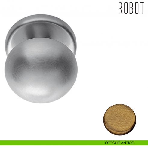Pomolo per porta Robot fisso Colombo Design ottone antico