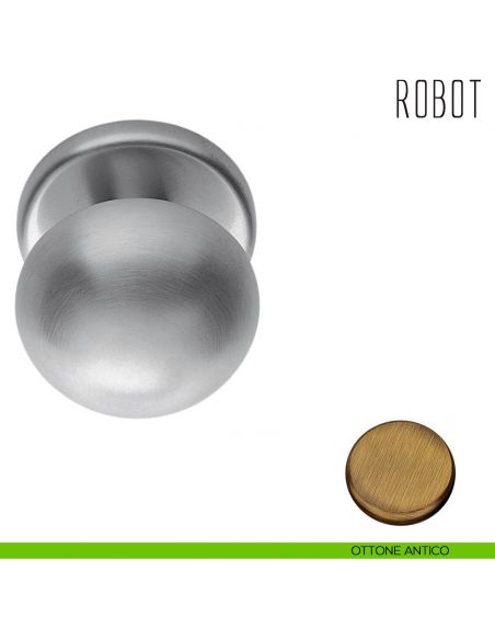 Pomolo per porta Robot fisso Colombo Design ottone antico