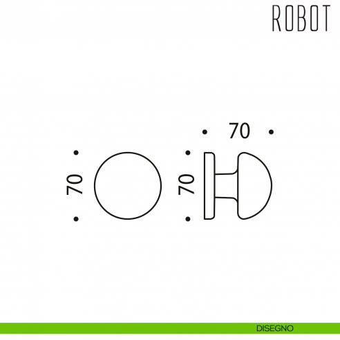Pomolo per porta Robot fisso Colombo Design disegno