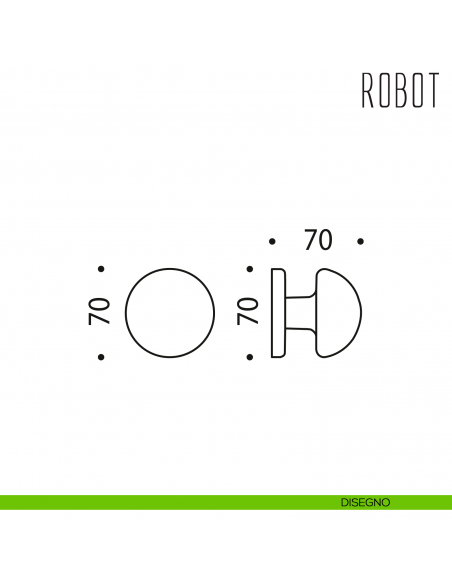 Pomolo per porta Robot fisso Colombo Design disegno
