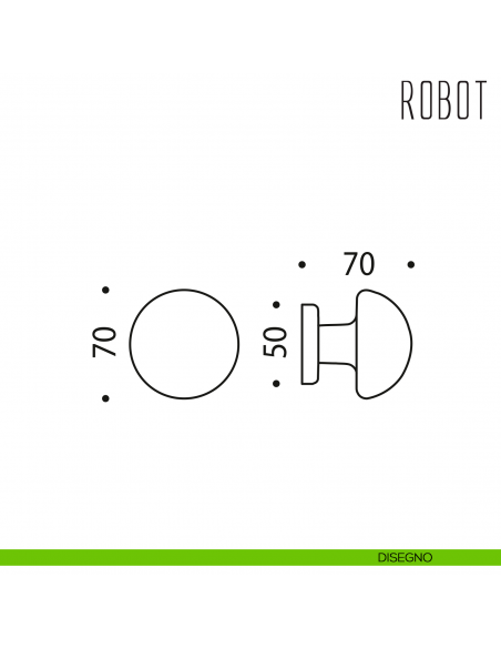 Pomolo per porta Robot fisso Colombo Design disegno