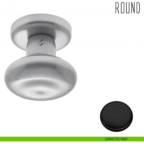 Pomolo per porta Round girevole Colombo Design grafite mat