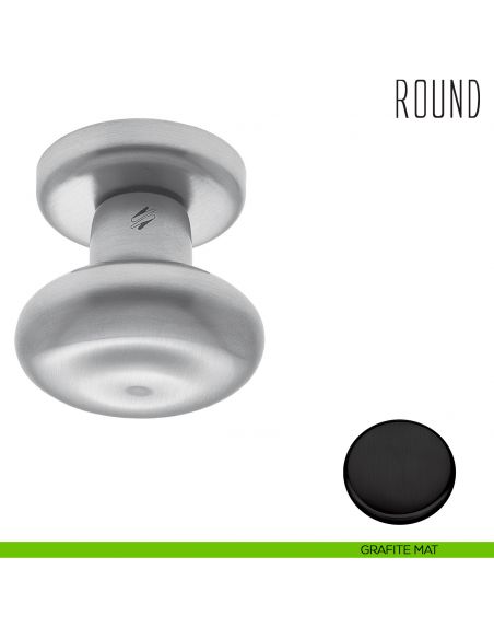 Pomolo per porta Round girevole Colombo Design grafite mat