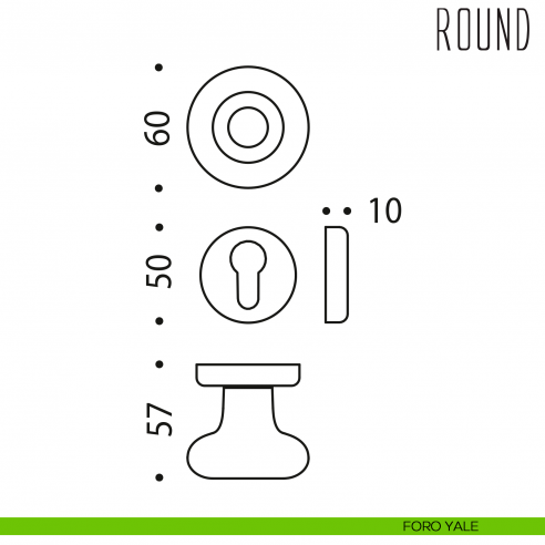 Pomolo per porta Round girevole Colombo Design yale