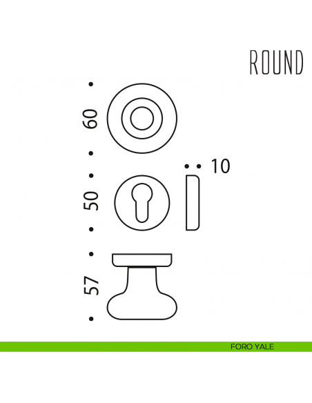 Pomolo per porta Round girevole Colombo Design yale