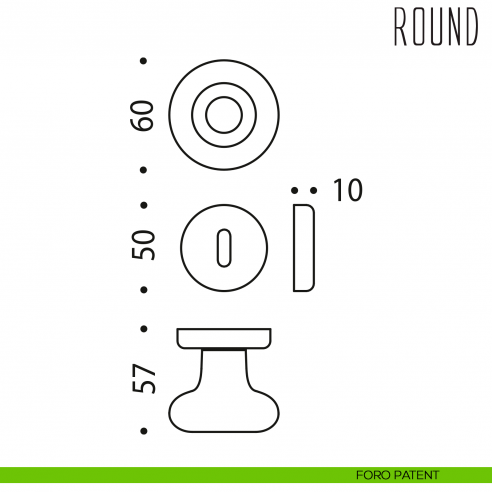 Pomolo per porta Round girevole Colombo Design patent