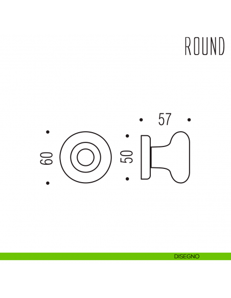 Pomolo per porta Round fisso Colombo Design disegno