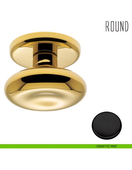 Pomolo per porta Round fisso Colombo Design grafite mat