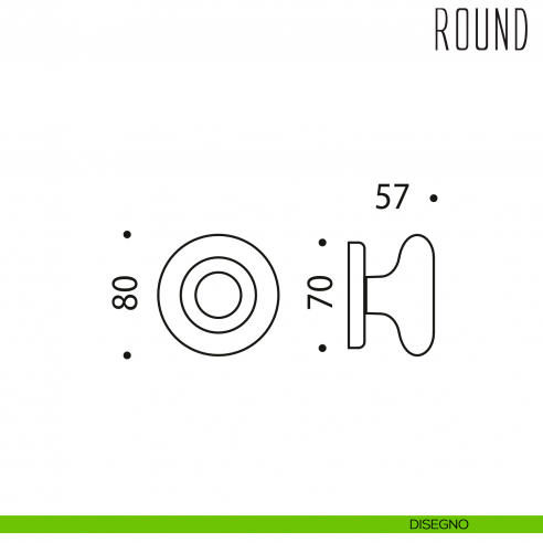 Pomolo per porta Round fisso Colombo Design disegno