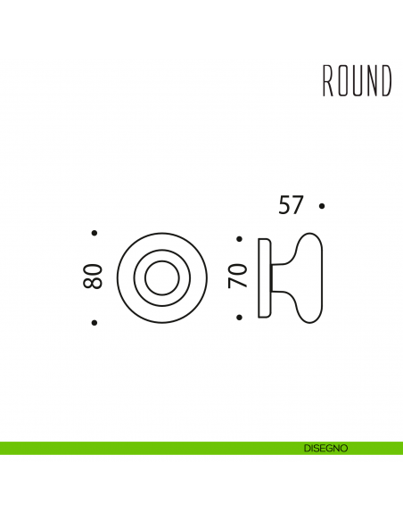 Pomolo per porta Round fisso Colombo Design disegno