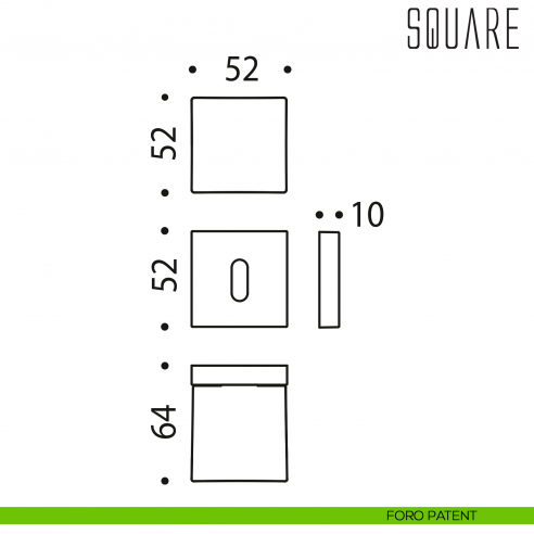 Pomolo per porta Square girevole Colombo Design foro patent