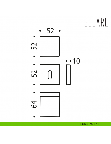 Pomolo per porta Square girevole Colombo Design foro patent