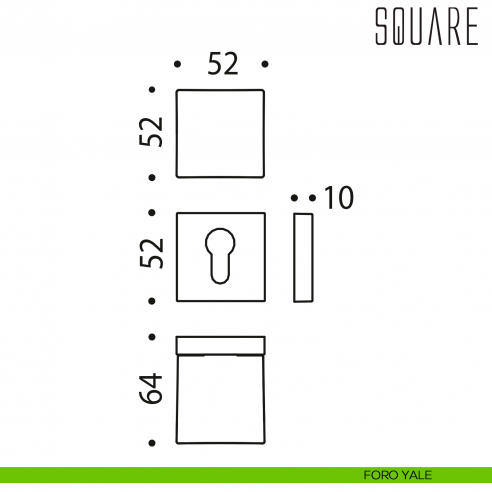 Pomolo per porta Square girevole Colombo Design foro yale