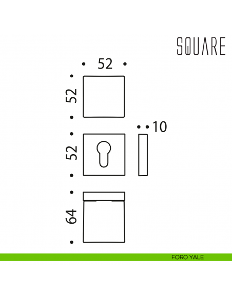 Pomolo per porta Square girevole Colombo Design foro yale