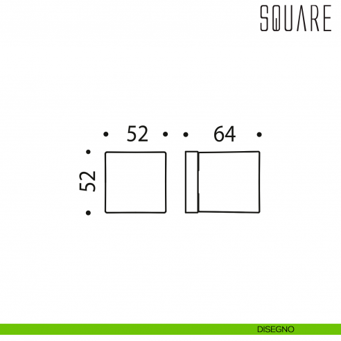 Pomolo per porta Square fisso Colombo Design disegno