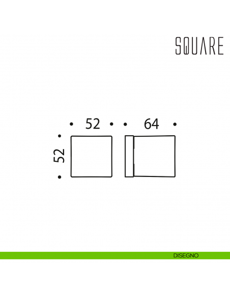 Pomolo per porta Square fisso Colombo Design disegno