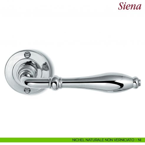Maniglia per porta Siena Antologhia senza molla nichel naturale non verniciato