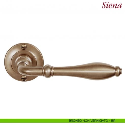Maniglia per porta Siena Antologhia con molla bronzo non verniciato