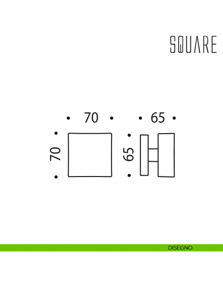 Pomolo per porta Square fisso Colombo Design disegno