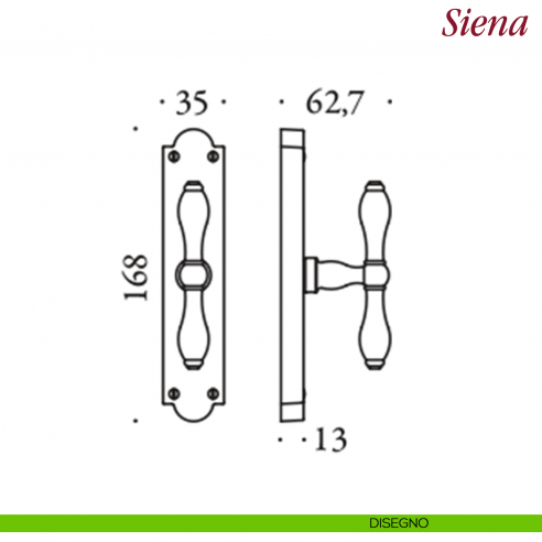 Maniglia per finestra cremonese Siena Antologhia disegno