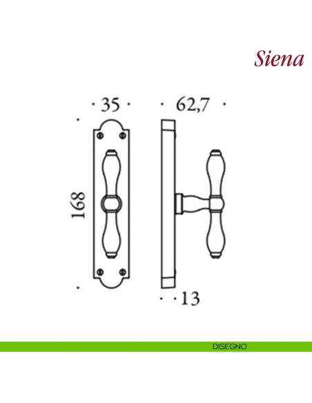 Maniglia per finestra cremonese Siena Antologhia disegno