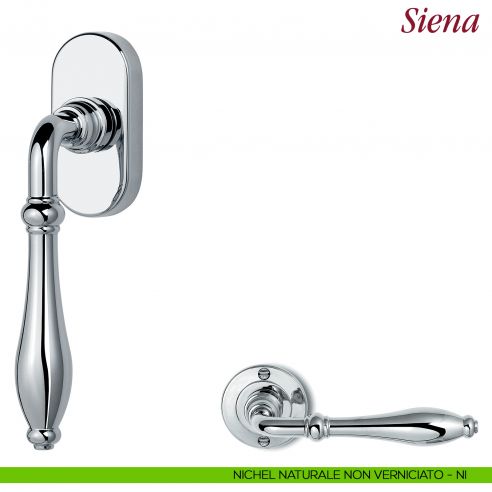 Maniglia per finestra martellina DK Siena Antologhia nichel naturale non verniciato