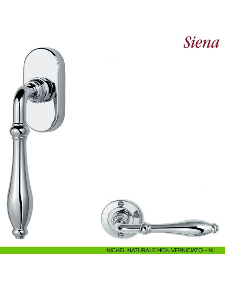 Maniglia per finestra martellina DK Siena Antologhia nichel naturale non verniciato