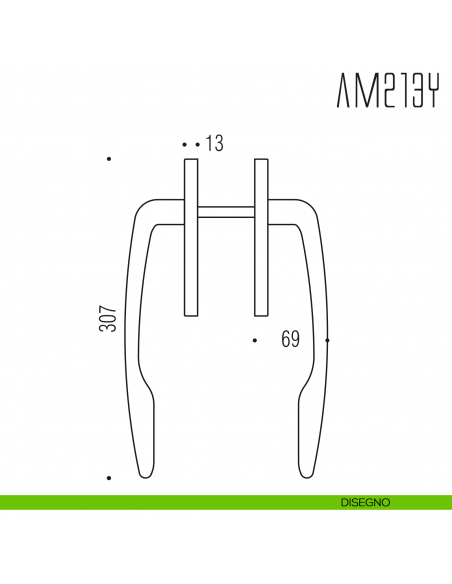 Maniglione per alzante scorrevole AM213 Y accoppiato Colombo Design disegno