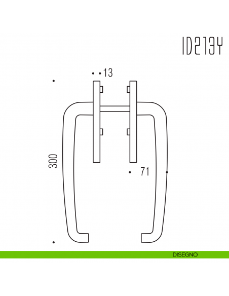 Maniglione per alzante scorrevole ID213 Y accoppiato Colombo Design disegno