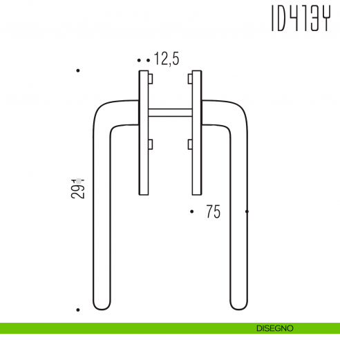 Maniglione per alzante scorrevole ID413 Y accoppiato Colombo Design disegno