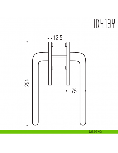 Maniglione per alzante scorrevole ID413 Y accoppiato Colombo Design disegno