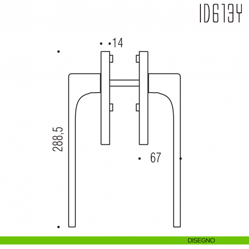 Maniglione per alzante scorrevole ID613 Y accoppiato Colombo Design disegno