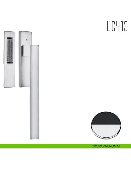 Maniglione per alzante scorrevole LC413 singolo Colombo Design cromo - neromat