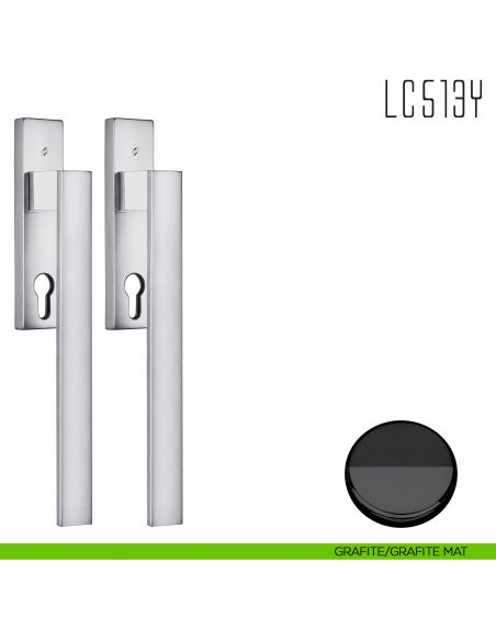 Maniglione per alzante scorrevole LC513 Y accoppiato Colombo Design grafite - grafite mat