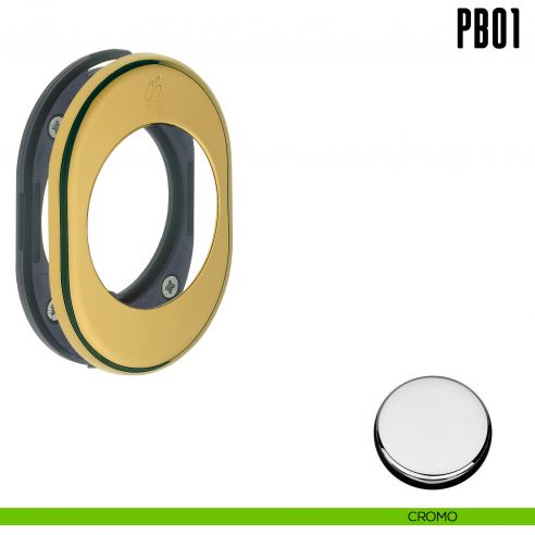 Rosetta con sottorosetta in nylon Colombo Design PB01 cromo