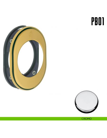 Rosetta con sottorosetta in nylon Colombo Design PB01 cromo