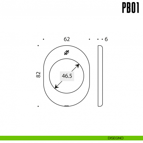 Rosetta con sottorosetta in nylon Colombo Design PB01 disegno