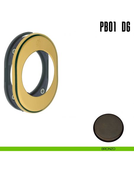 Rosetta con sottorosetta in nylon per defender 50 mm Colombo Design PB01 DG bronzo
